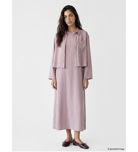 LCW Modest Lila Loose Fit Kadın Gömlek