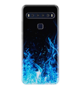 TCL 10L 10 Plus 10SE 20E 20SE 30SE L7 Kılıf Desemli Silikon Blue Fire 1678
