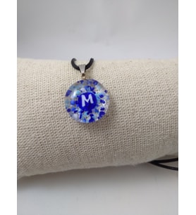 CAM HARF KOLYE – HANDMADE EL YAPIMI MURANO– (M) HARFİ MODELİ