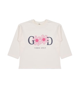 Civil Girls Good Baskılı 6-9 Yaş Sweatshirt - Ekru