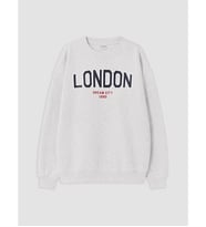 LCW Kids Gri London Baskılı Erkek Çocuk Kalın Sweatshirt