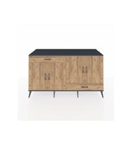 Kronos Konsol 5 Raflı 2 Çekmeceli 4 Kapaklı 176x59x99 Antrasit-Çam