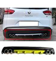 Renault Clio Mk4 SportTourer SW Sarı Difüzör Çiftli Yuvarlak Egzoz Görünümlü D Tip Difizör 2012-2019