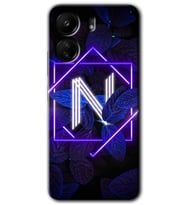 Xiaomi Redmi 13C Kılıf HD Desen Baskılı Kılıf - Dark Neon Yaprak N Harfi