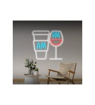 Coffee wine AM PM Neon Tabela