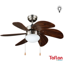 Kaşkar-Taflan L36009/4-Saten Nikel Lambalı Tavan Vantilatörü