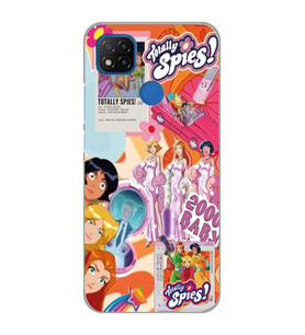 Xiaomi Redmi 9C / 10A Uyumlu Totally Spies Kolaj Tasarımlı Şeffaf Telefon Kılıfı