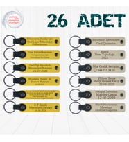 Sarı & S Kahve, İsim Yazılabilen Deri Anahtarlık, Robotik Kodlama Kursu Katılımcılarına 26’lı Set