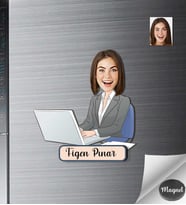 Kişiye Özel İş Kadını Ahşap Magnet -13