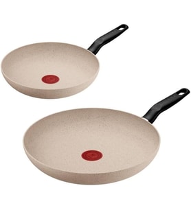 Beige Essential Mineralia+ Yapışmaz Kaplama İndüksiyon Tabanlı 2'li Tava Seti - 24/28 cm