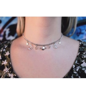 SATURN İN CELESTE CHOKER (Gümüş)