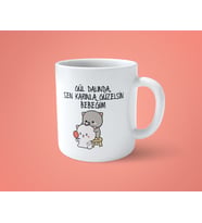 Gül Dalında Sen Karınla Güzelsin Bebeğim Baskılı Kupa Bardak