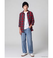 LCW Kids Kırmızı Ekose Desenli Gabardin Erkek Çocuk Gömlek