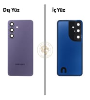 Samsung Galaxy S24 Mor Renk Lensli Arka Kapak Arka Cam Batarya Kapağı Pil Kapağı Lazer Kesim Back Cover Galaxy S24 Uyumlu
