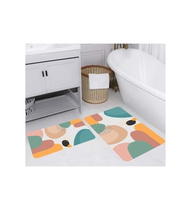 Rovigo Home Dijital Baskılı 2'li Banyo paspas Takımı RVG5266 (Yeşil)
