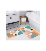 Rovigo Home Dijital Baskılı 2'li Banyo paspas Takımı RVG5266 (Yeşil)