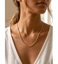 316L 1. Sınıf Paslanmaz Kadın Gold Yılan (Snake) Zincir Kolye - Minimalist Tasarım