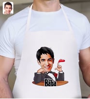 BK Gift Kişiye Özel Godfather Baba Karikatürlü Beyaz Mutfak Önlüğü-6