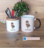 Baykuş Kalemlik, Kupa Bardak T Kişiye Özel Hediye (Model 3)