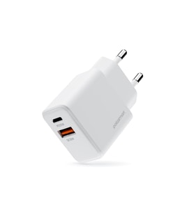 Polosmart PSM136 20W PD + 18W USB Hızlı Şarj Cihazı Çift Port Akıllı Tanıma Duvar Adaptörü Beyaz
