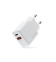Polosmart PSM136 20W PD + 18W USB Hızlı Şarj Cihazı Çift Port Akıllı Tanıma Duvar Adaptörü Beyaz
