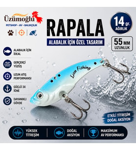 üzümoglu Lion Fishing Vib Blade SW Rapala 14gr 55mm Mavi Beyaz Titreşimli Sahte Balık Alabalık Turna Yemi