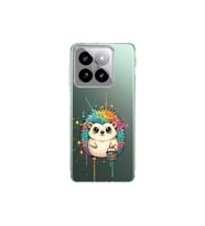 Xiaomi Mi 14 ile Uyumlu Splash Kirpi Tasarımlı Şeffaf Silikon Kılıf