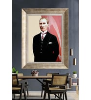 Gümüş Çerçeveli Atatürk Tablo za145
