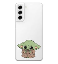 Samsung Galaxy S21 FE Uyumlu Baby Yoda Tasarımlı Şeffaf Telefon Kılıfı