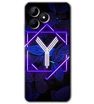 Realme C53 Kılıf HD Desen Baskılı Kılıf - Dark Neon Yaprak Y Harfi