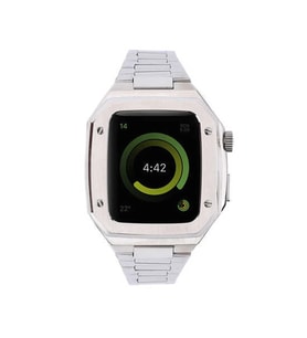 Apple Watch 44mm Metal Petek Kasalı Kordon - Gümüş