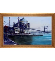EV İŞYERİ OFİS İÇİN ALTIN ÇERÇEVELİ PASPARTULU TABLO VB198