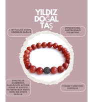 18 Ayar Altın Kaplama  Kahverengi Yıldız Doğal Taşlı Kadın Bileklik