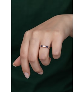 Gümüş Prenses Yüzük. Renkli Taşlı Ayarlanabilir Ölçü. Rose Gold Kaplama 925 Ayar Gümüş