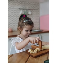 Güvenli Ahşap Çocuk Bıçağı ve Özel Kesme Tahtası Seti Mentessori