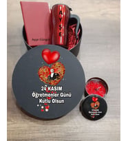 Öğretmenlere Özel Baskılı Kutuda Ajanda& Kalem &Termos &Kokulu Mum