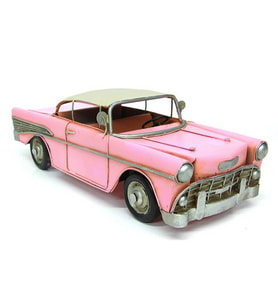 Dekoratif  Metal Nostaljik  Chevrolet Dev Boyut Pembe C0767