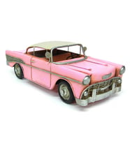 Dekoratif  Metal Nostaljik  Chevrolet Dev Boyut Pembe C0767
