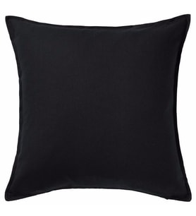 Minder Kırlent Kılıfı IKEA 50x50 cm Siyah Renk Fermuarlı Yastık Kılıfı