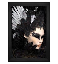 Kadın Motifli Kanvas Tablo 80 x 110 cm Siyah Çerçeve
