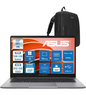 Asus Expertbook P1 P1403CVA Intel® Core™ 5 210H 128GB Ddr5 512GB SSD 14"fhd (1920 x 1080) 300NITS WIN11PRO Taşınabilir Bilgisayar PC516512G0DP37+ZETTAÇANTA