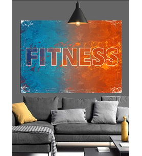 Fitness Temalı Duvar Yazısı Dekoratif Kanvas - Mdf Ahşap Tablo