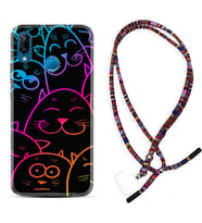 Huawei P20 Lite Mate 10 20 Lite Pro P40 Lite KılıfBoyun Asklı Rasta Silikon Neon Cats 1790