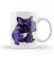 French Bulldog in Purple Kupa Bardak Porselen