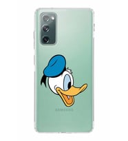 Samsung Galaxy S20 FE  Kamera Korumalı Kapak Donald Duck Tasarımlı  Şeffaf  Kılıf