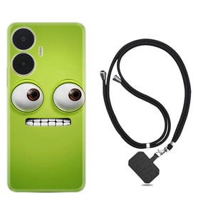 Realme C55 Kılıf Resimli Boyun Askılı İpli Desenli Silikon Series Green 1832
