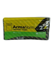 ArmaNorm Takviyeli Çanta Poşet Siyah Çizgili Desen 35X25 50 Adet No:2