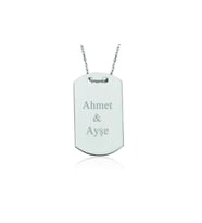 Gümüş İsimli Asker Künyesi Kolye