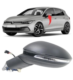 Golf8 Sol Ayna Katlanır+Aydınl.+Adaptif 15Pin 2020-2024 5H1857507AG