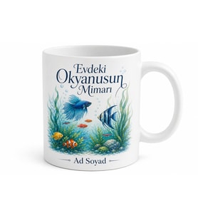 Akvarium Kurulum Ve Temizlik Uzmanı Evdeki Okyanusun Mimarı Kahve Kupası Hediye